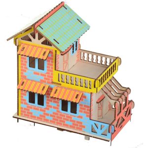 3D DRVENA SLAGALICA KANTRI KOLIBA