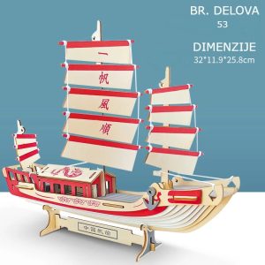 3D-Kayu-Bangunan-Puzzle-Model-Kayu-Mainan-Membangun-China-Keberuntungan-Polos-Berlayar-Berl