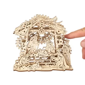 3d drvena slagalica božićne jaslice sa mehanizmom iz ruke