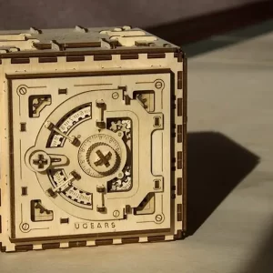 3d drvena slagalica na stolu sef