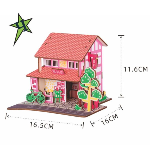 3d drvena slagalica pink prodavnica sa dimenzijama i logom