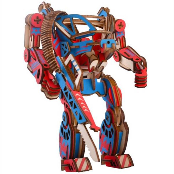 3d drvena igračka slagalica puzzla robot