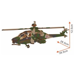 3d drvena slagalica puzzle helikopter apač