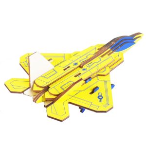 3d drvena slagalica žuti avion