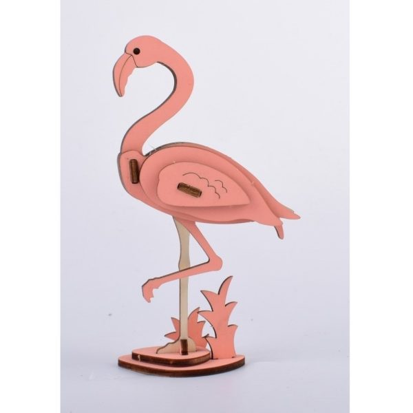 flamingo 3d puzzle na beloj pozadini leva strana