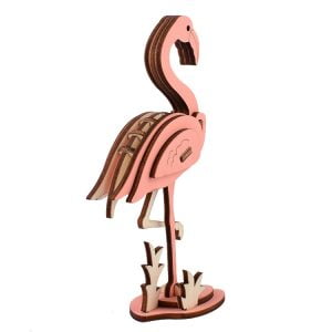 flamingo puzzle na sivoj pozadini desna strana, malo od nazad