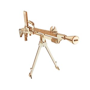 3d drvena slagalica mitraljez