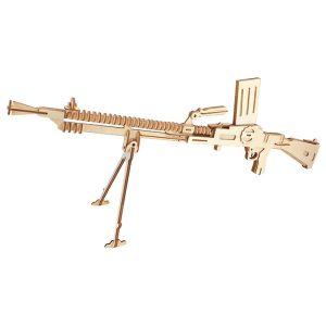 3d drvena slagalica mitraljez