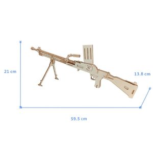 3d drvena slagalica mitraljez